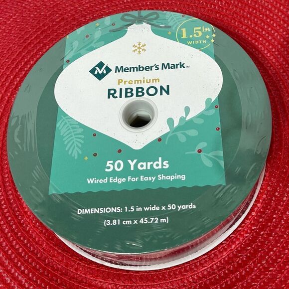 Members Mark Wired Ribbon Black and Cream Buffalo Check 50 yards NWT - Picture 3 of 4